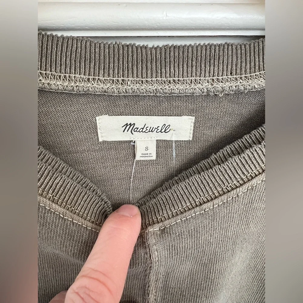 Madewell Wide Long Sleeve Grey/Taupe Top • Size S • NWT - Picture 3 of 6